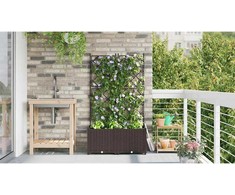 Sodo vazonas 2 vnt. Ruda 80 x 40 x 143 cm PP