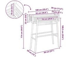 Sodo vazonas su laikikliu Natūrali 100 x 38 x 114 cm Bambukas