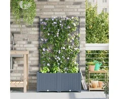 Sodo vazonas 2 pcs Šviesiai Pilka 80 x 40 x 143 cm Plastmasė