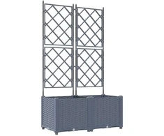 Sodo vazonas 2 pcs Šviesiai Pilka 80 x 40 x 143 cm Plastmasė
