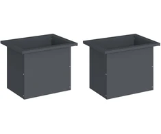 Sodo vazonas su LED 2 vnt. Antracitas 30 x 40 x 30 cm Plienas
