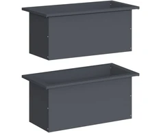 Sodo vazonas su LED 2 vnt. Antracitas 30 x 60 x 30 cm Plienas