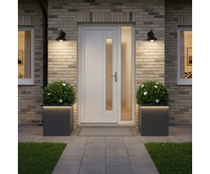 Sodo vazonas su LED 2 vnt. Antracitas 40 x 40 x 40 cm Plienas
