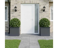 Sodo vazonas su LED 2 vnt. Antracitas 50 x 60 x 48 cm Plienas
