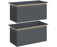 Sodo vazonas su LED 2 vnt. Antracitas 50 x 100 x 48 cm Plienas