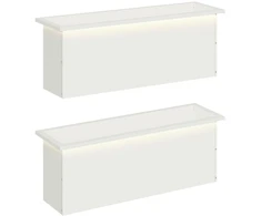 Sodo vazonas su LED 2 vnt. Balta 30 x 100 x 30 cm Plienas