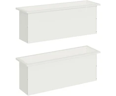Sodo vazonas su LED 2 vnt. Balta 30 x 100 x 30 cm Plienas