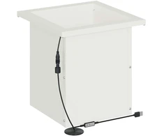 Sodo vazonas su LED 2 vnt. Balta 30 x 30 x 30 cm Plienas