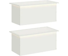 Sodo vazonas su LED 2 vnt. Balta 40 x 80 x 40 cm Plienas