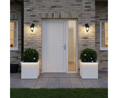 Sodo vazonas su LED 2 vnt. Balta 50 x 50 x 48 cm Plienas