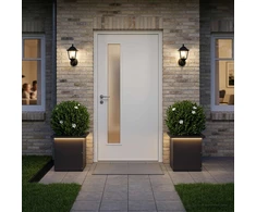Sodo vazonas su LED 2 vnt. Juoda 30 x 30 x 30 cm Plienas