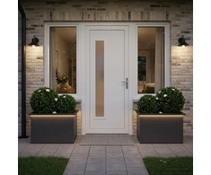 Sodo vazonas su LED 2 vnt. Juoda 40 x 60 x 40 cm Plienas