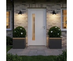 Sodo vazonas su LED 2 vnt. Juoda 50 x 60 x 48 cm Plienas