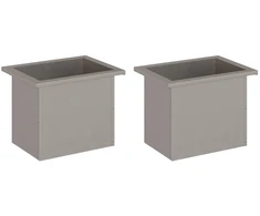 Sodo vazonas su LED 2 vnt. Rūdijanti 30 x 40 x 30 cm