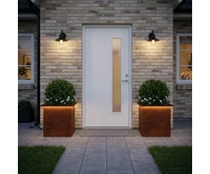 Sodo vazonas su LED 2 vnt. Rūdijanti 40 x 40 x 40 cm