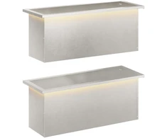 Sodo vazonas su LED 2 vnt. Sidabrinė 30 x 80 x 30 cm