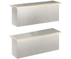 Sodo vazonas su LED 2 vnt. Sidabrinė 30 x 100 x 30 cm