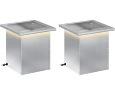 Sodo vazonas su LED 2 vnt. Sidabrinė 30 x 30 x 30 cm