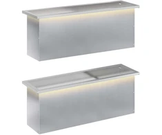 Sodo vazonas su LED 2 vnt. Sidabrinė 30 x 100 x 30 cm
