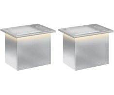 Sodo vazonas su LED 2 vnt. Sidabrinė 30 x 40 x 30 cm