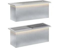 Sodo vazonas su LED 2 vnt. Sidabrinė 30 x 80 x 30 cm