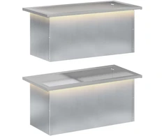 Sodo vazonas su LED 2 vnt. Sidabrinė 30 x 60 x 30 cm