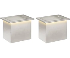 Sodo vazonas su LED 2 vnt. Sidabrinė 30 x 40 x 30 cm