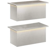 Sodo vazonas su LED 2 vnt. Sidabrinė 30 x 60 x 30 cm