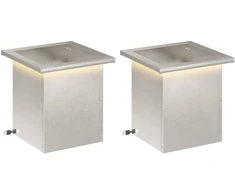 Sodo vazonas su LED 2 vnt. Sidabrinė 30 x 30 x 30 cm