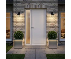 Sodo vazonas su LED 2 vnt. Sidabrinė 30 x 30 x 30 cm