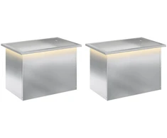 Sodo vazonas su LED 2 vnt. Sidabrinė 40 x 60 x 40 cm