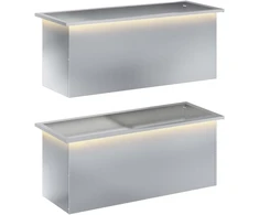Sodo vazonas su LED 2 vnt. Sidabrinė 40 x 100 x 40 cm