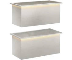 Sodo vazonas su LED 2 vnt. Sidabrinė 40 x 80 x 40 cm
