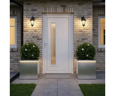 Sodo vazonas su LED 2 vnt. Sidabrinė 40 x 40 x 40 cm