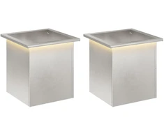 Sodo vazonas su LED 2 vnt. Sidabrinė 40 x 40 x 40 cm