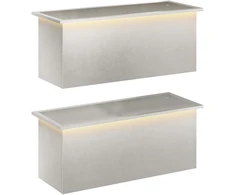 Sodo vazonas su LED 2 vnt. Sidabrinė 40 x 100 x 40 cm