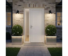 Sodo vazonas su LED 2 vnt. Sidabrinė 40 x 60 x 40 cm