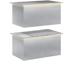 Sodo vazonas su LED 2 vnt. Sidabrinė 50 x 80 x 48 cm