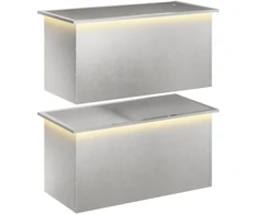 Sodo vazonas su LED 2 vnt. Sidabrinė 50 x 100 x 48 cm