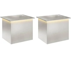 Sodo vazonas su LED 2 vnt. Sidabrinė 50 x 60 x 48 cm