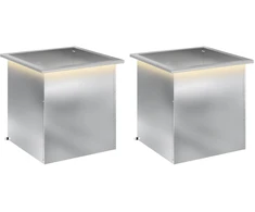 Sodo vazonas su LED 2 vnt. Sidabrinė 50 x 50 x 48 cm