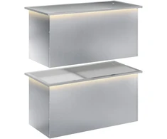 Sodo vazonas su LED 2 vnt. Sidabrinė 50 x 100 x 48 cm