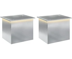 Sodo vazonas su LED 2 vnt. Sidabrinė 50 x 60 x 48 cm