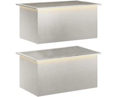 Sodo vazonas su LED 2 vnt. Sidabrinė 50 x 80 x 48 cm