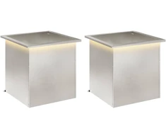 Sodo vazonas su LED 2 vnt. Sidabrinė 50 x 50 x 48 cm