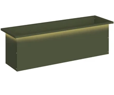 Sodo vazonas su LED Alyvuogių žalia 30 x 100 x 30 cm Plienas