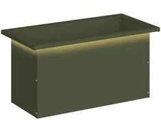 Sodo vazonas su LED Alyvuogių žalia 30 x 60 x 30 cm Plienas