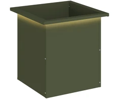 Sodo vazonas su LED Alyvuogių žalia 40 x 40 x 40 cm Plienas