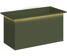 Sodo vazonas su LED Alyvuogių žalia 40 x 80 x 40 cm Plienas