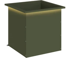 Sodo vazonas su LED Alyvuogių žalia 50 x 50 x 48 cm Plienas